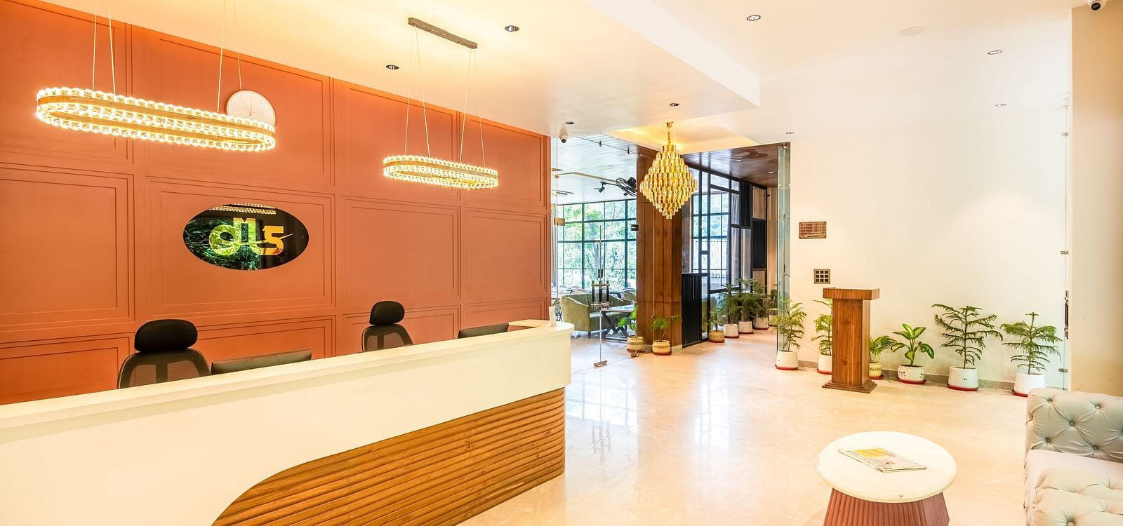Reception at DLS Divine River Resort and Spa featuring a luxurious decor  and seating area